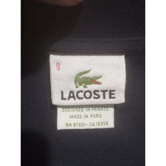LACOSTE Mens Polo Shirt Size 8 3XL Navy Blue Cotton - Picture 9 of 12